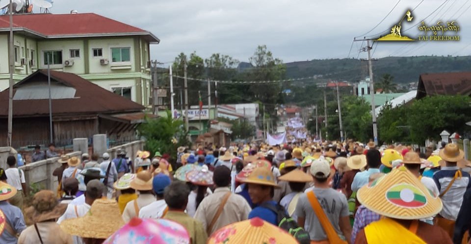 Thirty thousand Kyaukme local villagers demonstrate that they don’t need the military that kills innocent people Thirty thousand Kyaukme local villagers demonstrate that they don’t need the military that kills innocent people